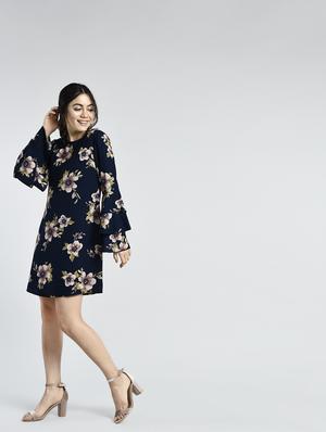 layered bell sleeve floral dress - 15316357 - Standard Image - 4