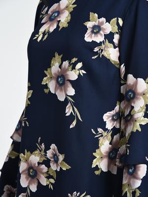 layered bell sleeve floral dress - 15316357 - Standard Image - 5