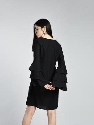 layered bell sleeve a-line dress - 15316361 - Standard Image - 2