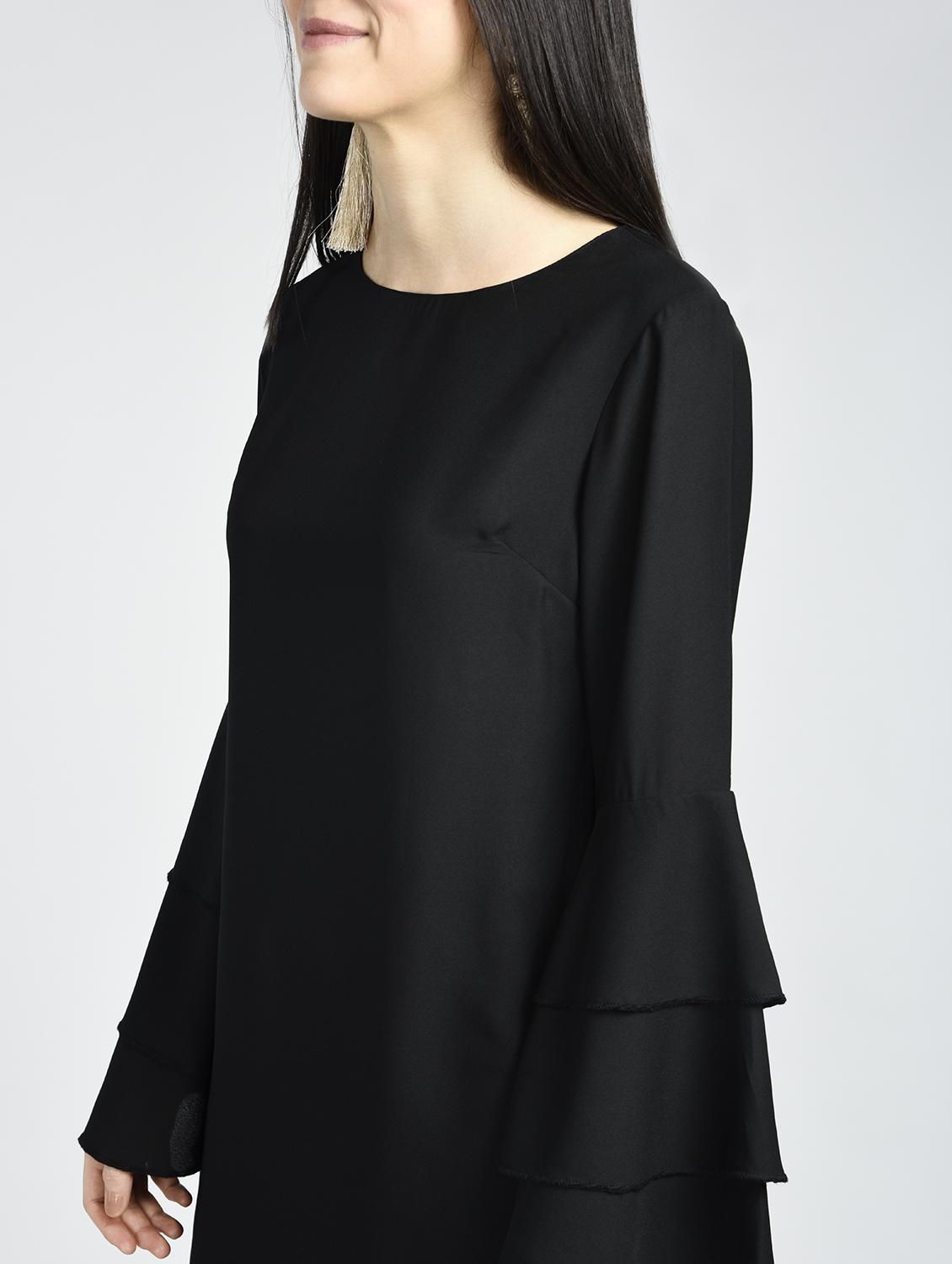 layered bell sleeve a-line dress - 15316361 - Zoom Image - 3