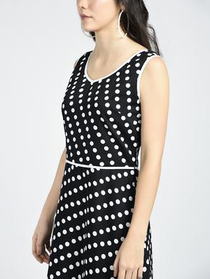 polka dot belted maxi dress - 15316368 - Standard Image - 3