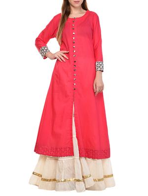 pink a-line kurta - 15316417 - Standard Image - 1