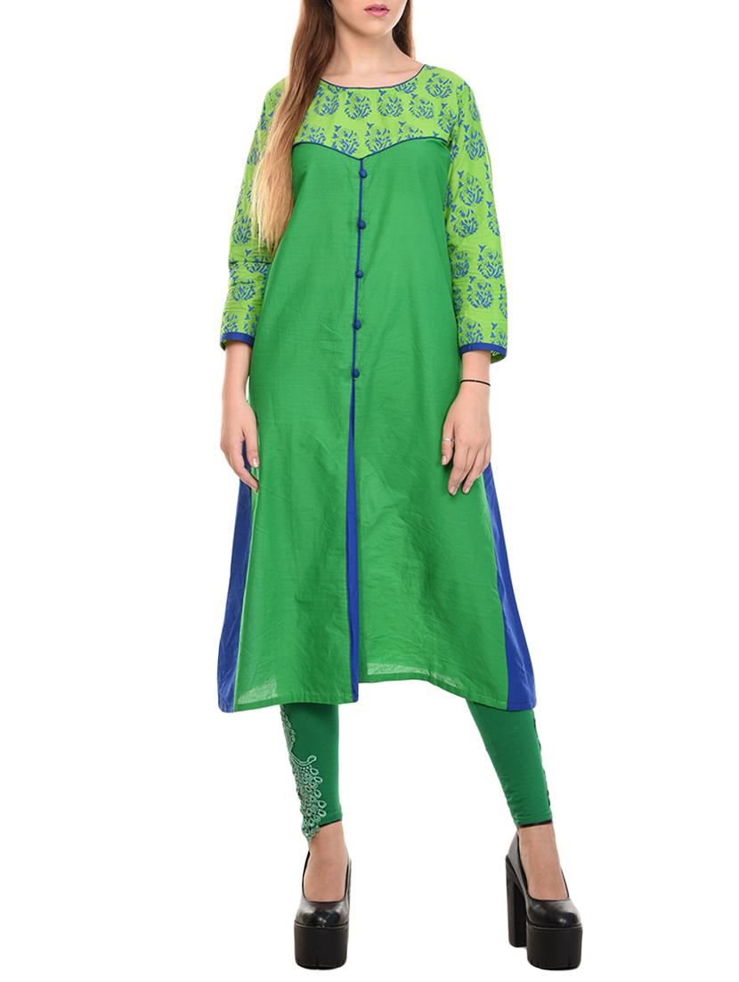 a-line printed kurta - 15316425 - Zoom Image - 1