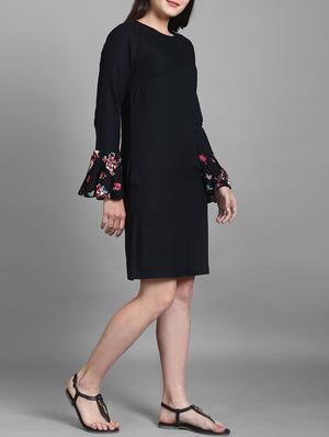 floral panel sleeve detail shift dress - 15316745 - Standard Image - 2