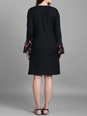 floral panel sleeve detail shift dress - 15316745 - Standard Image - 3