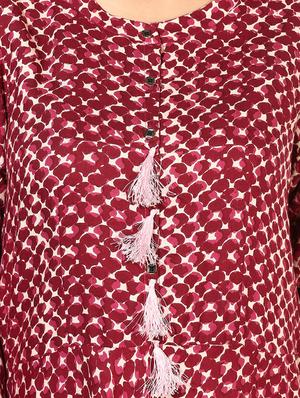 flared tassels kurta - 15317002 - Standard Image - 4