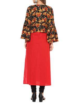 straight bell sleeves kurta - 15317040 - Standard Image - 3