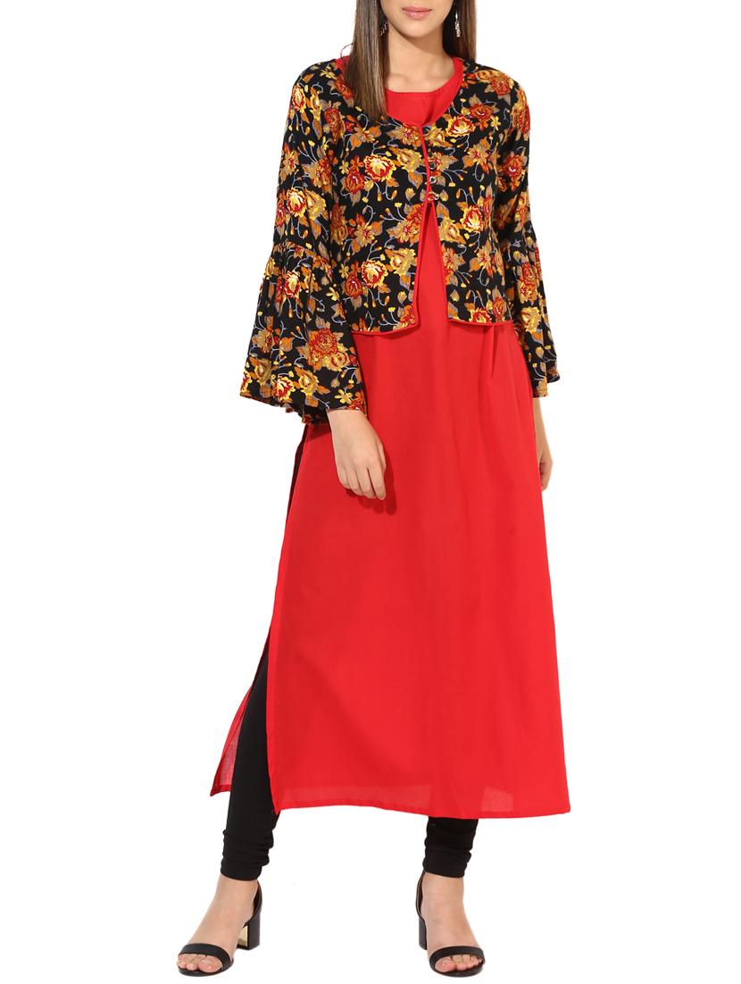 straight bell sleeves kurta - 15317040 - Zoom Image - 1