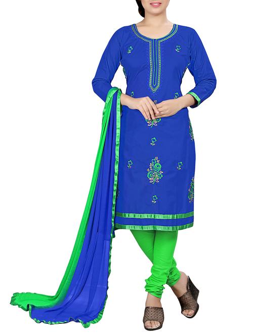 embroidered semi-stitched suit - 15317117 - Standard Image - 1
