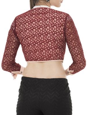 contrast piping short shrug - 15317376 - Standard Image - 3