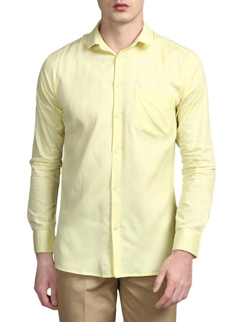 yellow cotton casual shirt - 15317581 - Very Small Image - 1