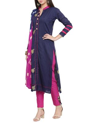 embroidered unstitched straight pant suit - 15317603 - Standard Image - 2