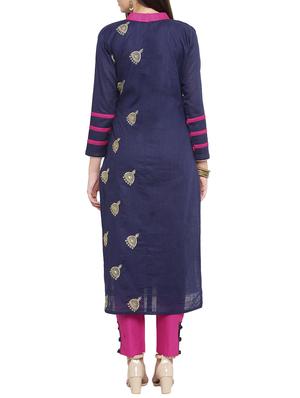 embroidered unstitched straight pant suit - 15317603 - Standard Image - 3