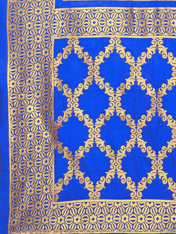 blue silk banarasi dupatta - 15318265 - Zoom Image - 2