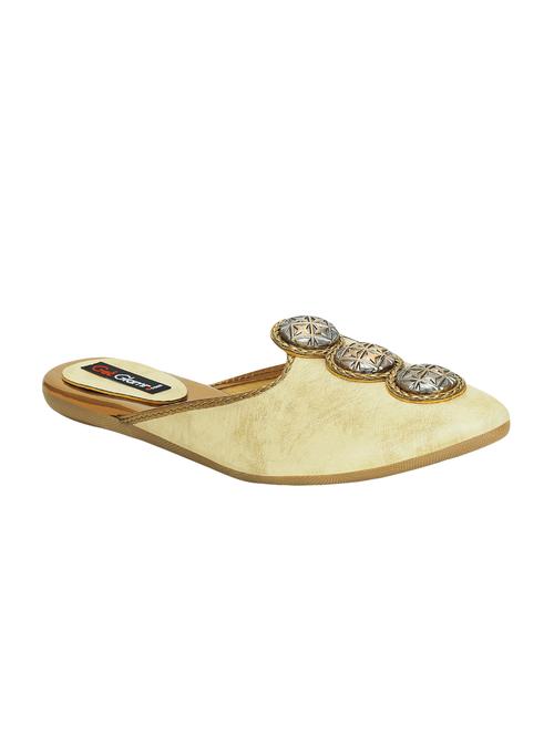 beige faux leather slip on jutis & mojaris - 15318637 - Standard Image - 1