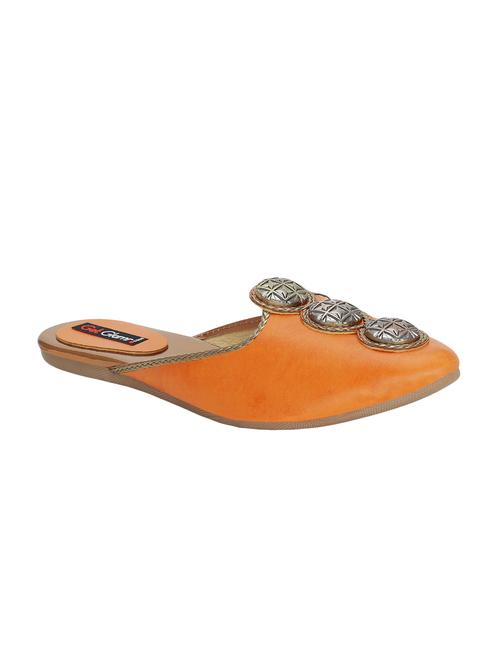 orange mules jutis & mojari - 15318640 - Standard Image - 1