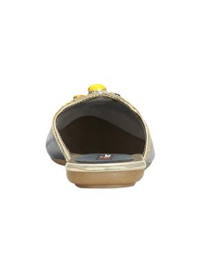 navy faux leather slip on jutis & mojaris - 15318642 - Standard Image - 3