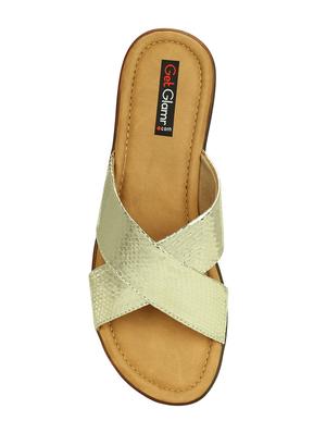 gold flat forms sandals - 15318664 - Standard Image - 4