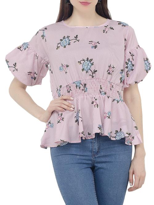 elasticated waist bell sleeve top - 15318684 - Standard Image - 1