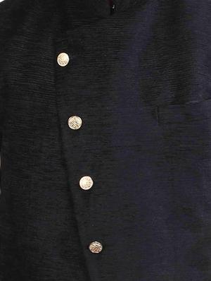 black velvet nehru jacket - 15318805 - Standard Image - 4