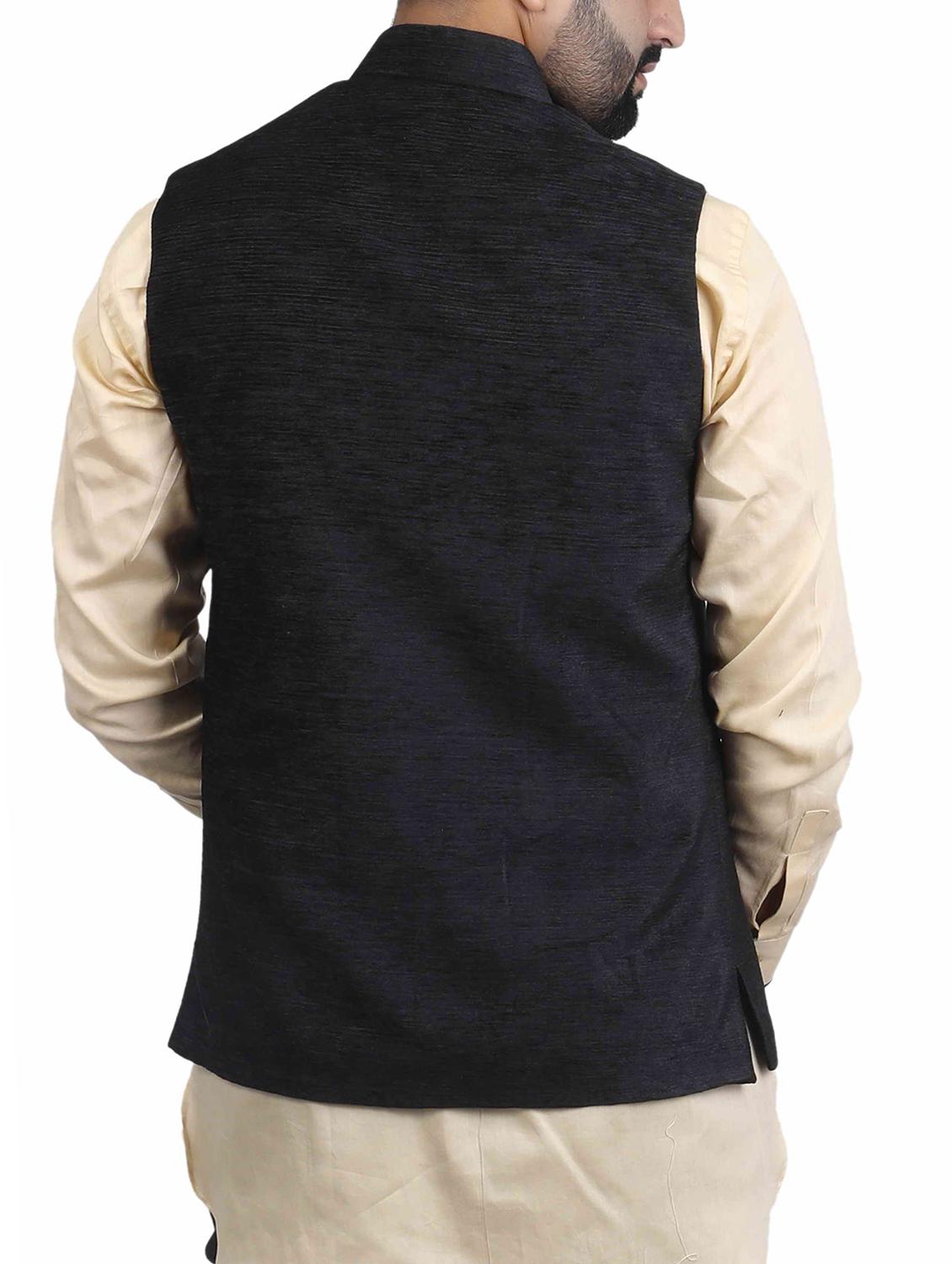 black velvet nehru jacket - 15318805 - Zoom Image - 3