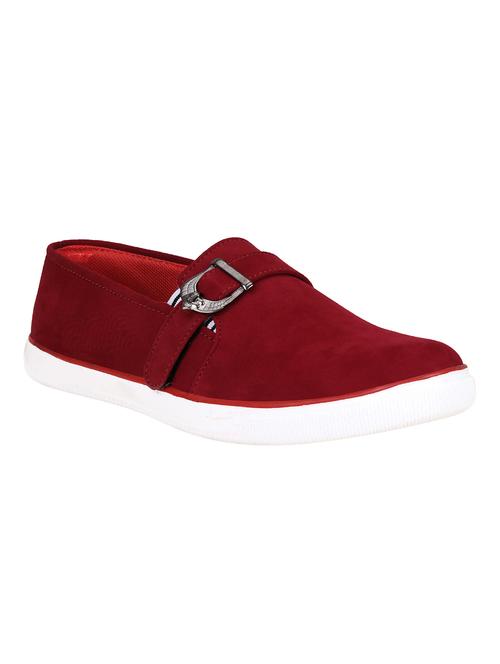maroon suede casual slipon - 15318848 - Standard Image - 1