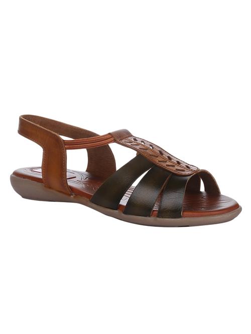 green leather back strap sandal - 15318864 - Standard Image - 1