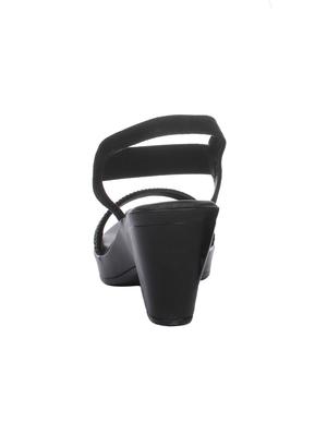 black faux leather back strap sandals - 15318876 - Standard Image - 3