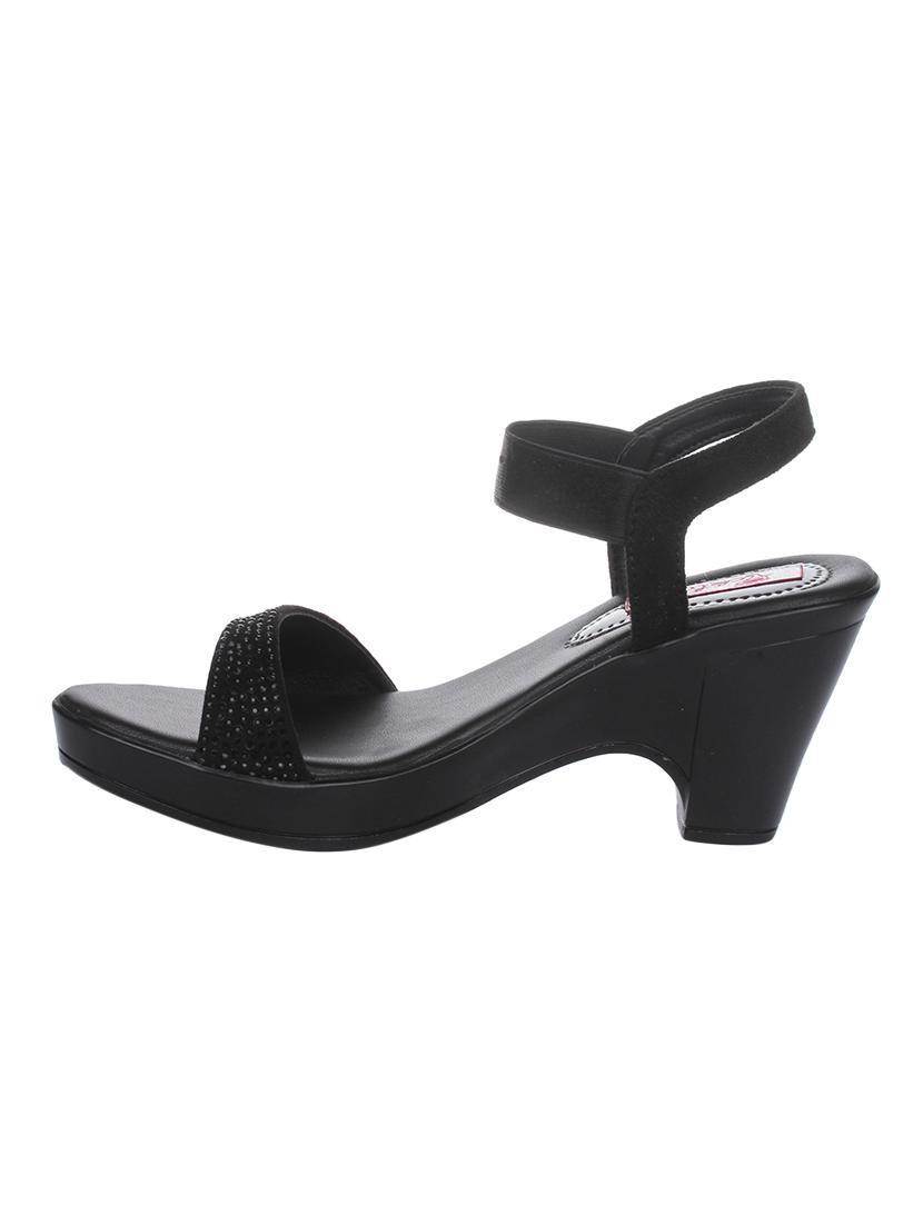 black faux leather back strap sandals - 15318876 - Zoom Image - 2