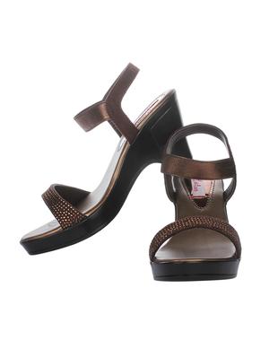 copper faux leather back strap sandals - 15318877 - Standard Image - 5