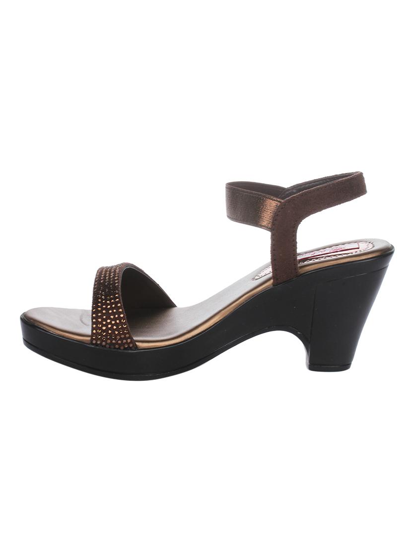 copper faux leather back strap sandals - 15318877 - Zoom Image - 2