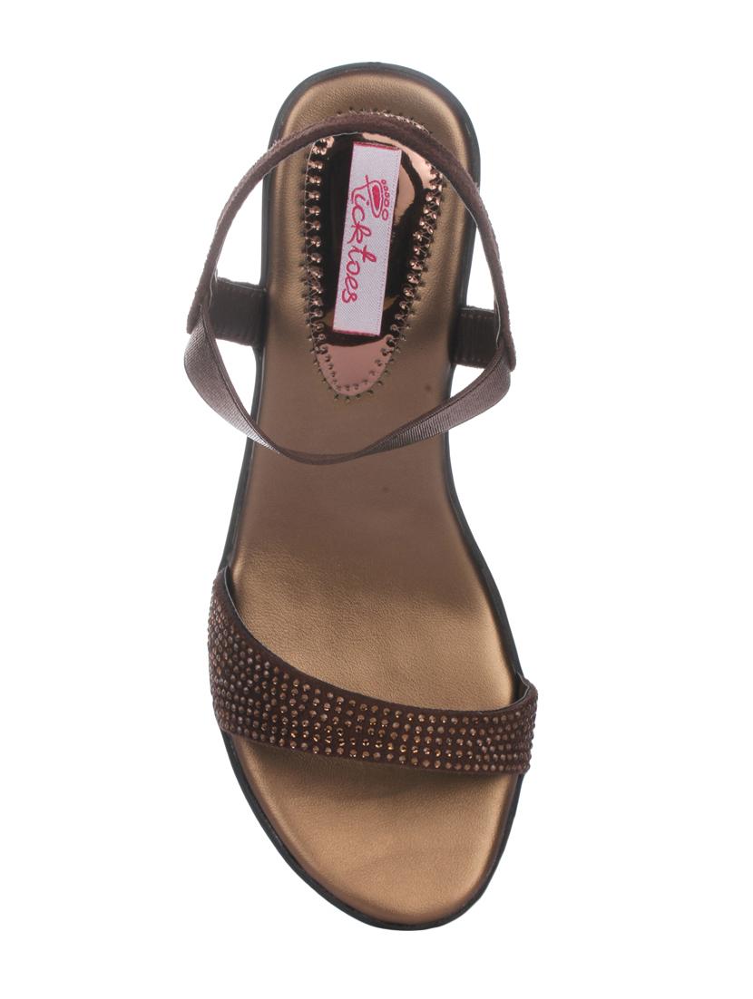 copper faux leather back strap sandals - 15318877 - Zoom Image - 4