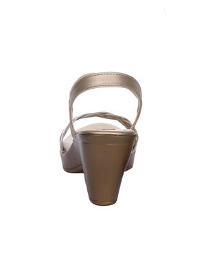 gold faux leather back strap sandals - 15318891 - Standard Image - 3
