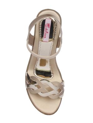 gold faux leather back strap sandals - 15318891 - Standard Image - 4