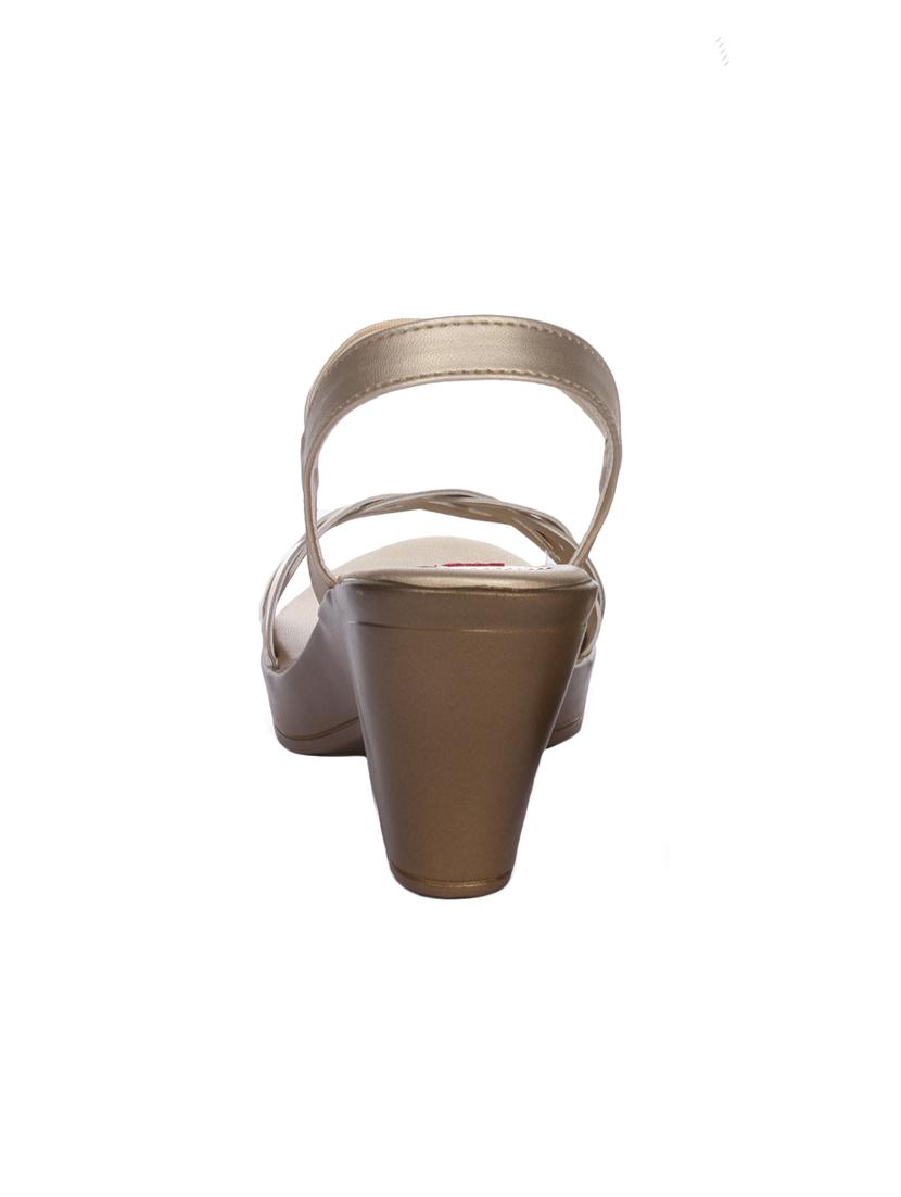 gold faux leather back strap sandals - 15318891 - Zoom Image - 3