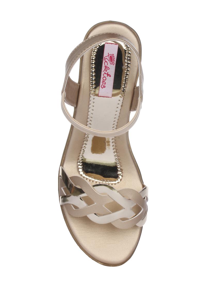 gold faux leather back strap sandals - 15318891 - Zoom Image - 4