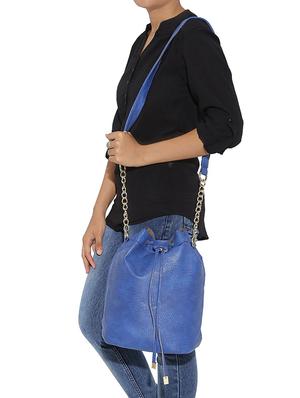 blue leatherette (pu) regular sling bag - 15319435 - Standard Image - 5