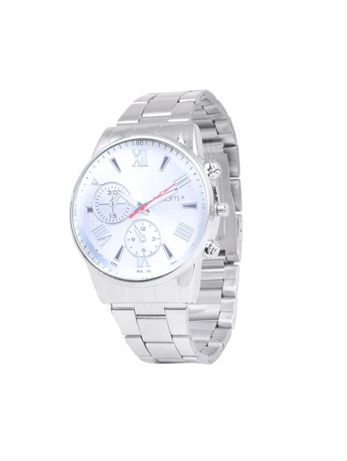 skylofts analog silver dial stainless steel watch - 15319455 - Standard Image - 1