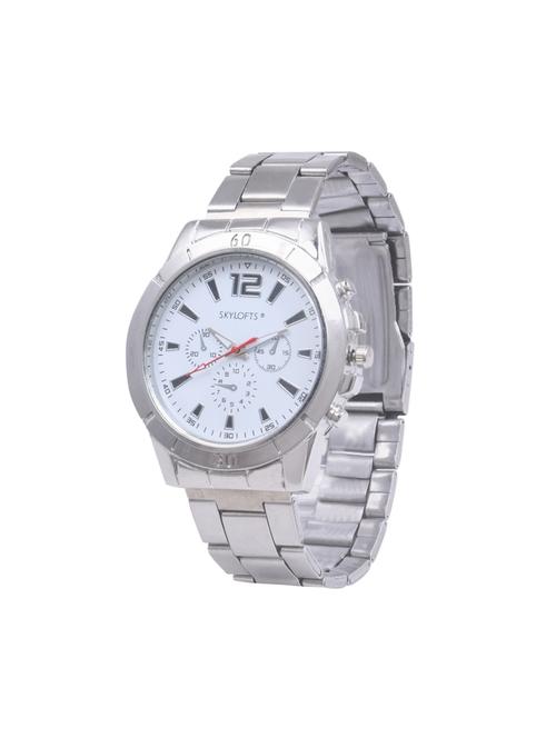 skylofts analog silver dial stainless steel watch - 15319458 - Standard Image - 1