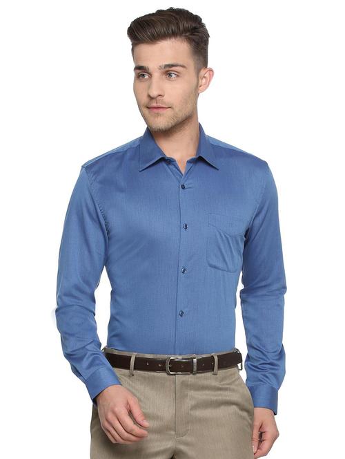 blue cotton formal shirt - 15320049 - Standard Image - 1