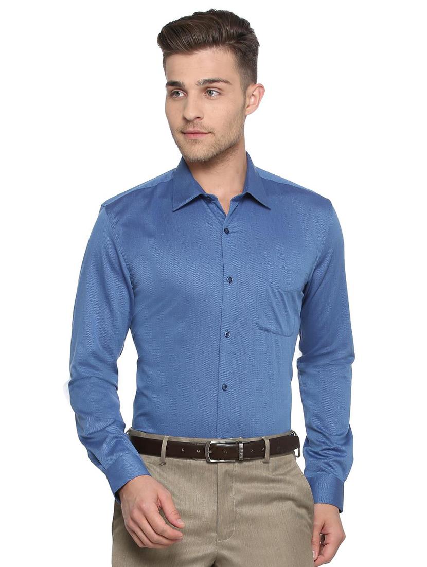 blue cotton formal shirt - 15320049 - Zoom Image - 1