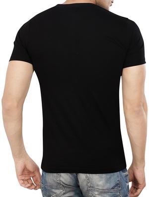black cotton chest print tshirt - 15320416 - Standard Image - 2