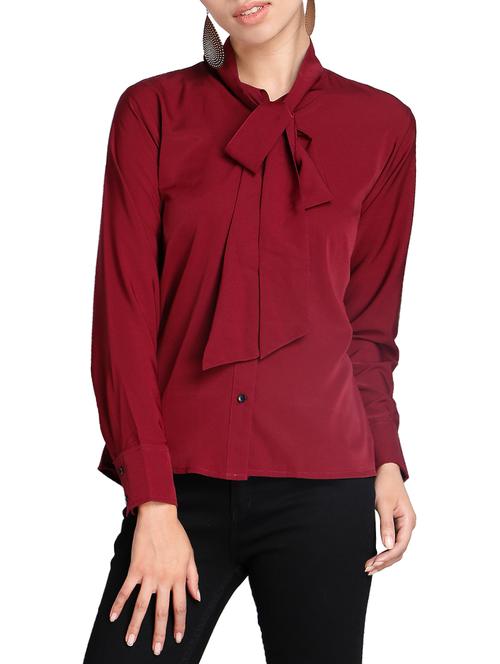 tie-up neck button up top - 15321244 - Standard Image - 1