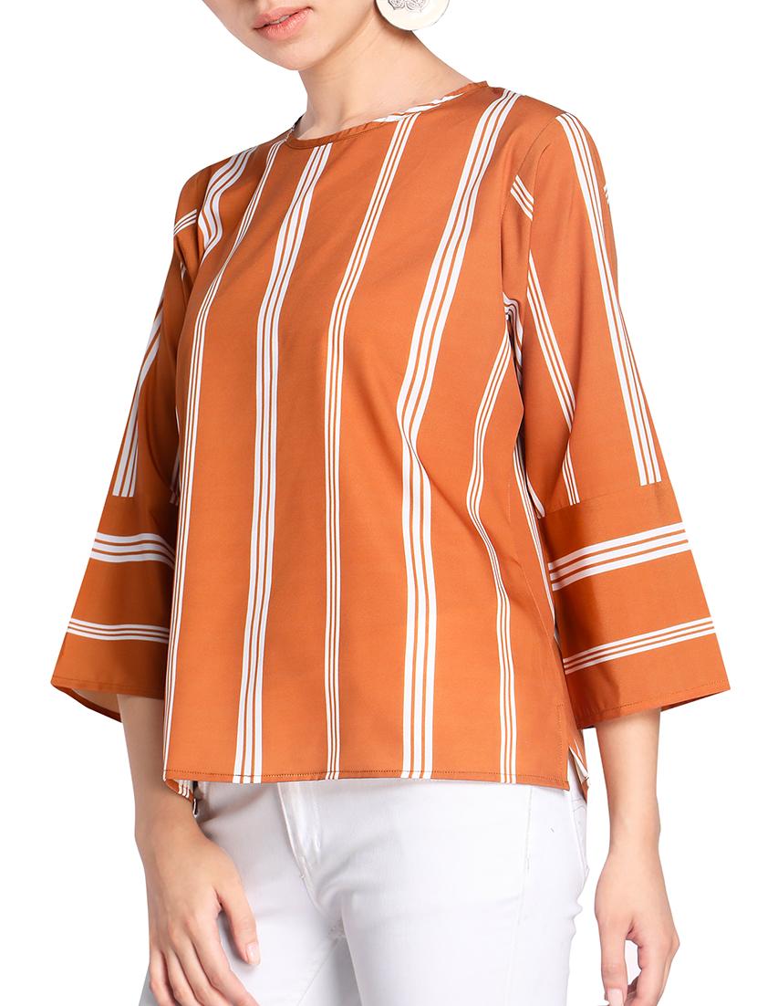 keyhole back striped top - 15321246 - Zoom Image - 1