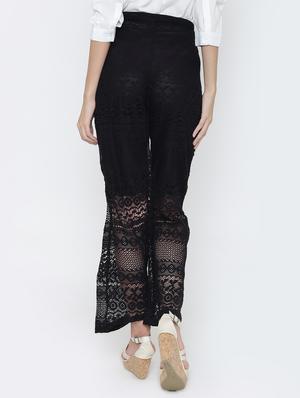 crochet flared hem palazzo - 15321529 - Standard Image - 3