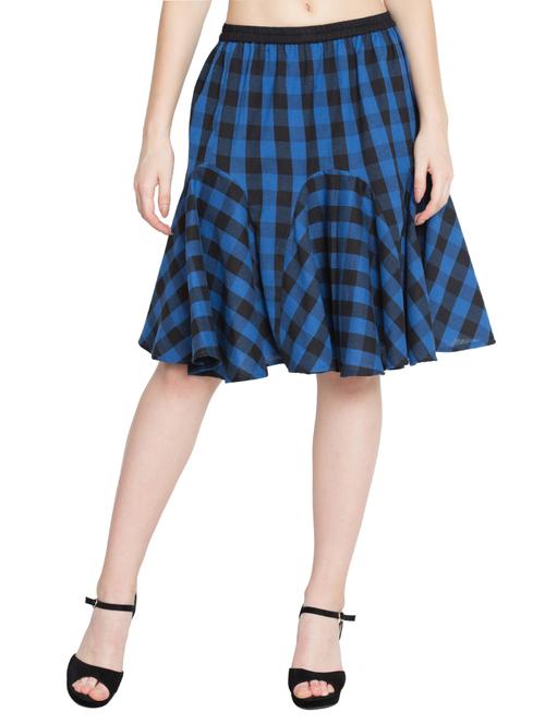 checkered gored skirt - 15322009 - Standard Image - 1