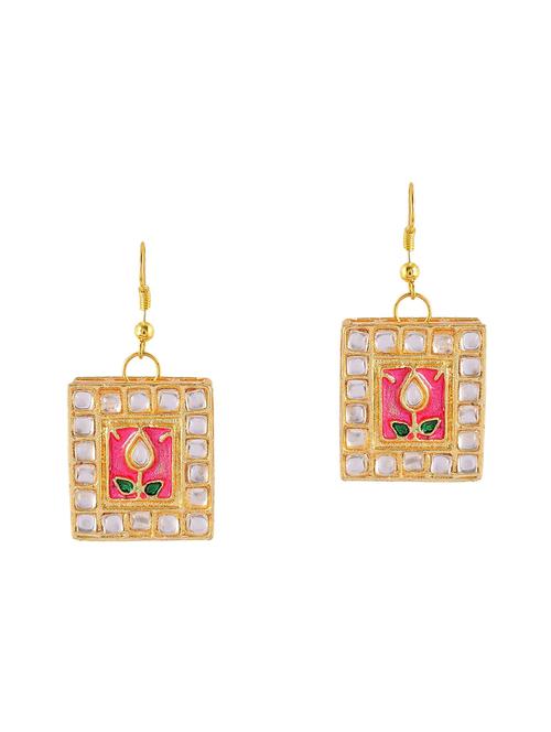 pink gold tone drop earrings - 15322086 - Standard Image - 1