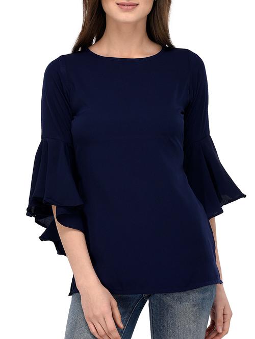 keyhole back bell sleeved top - 15322295 - Standard Image - 1