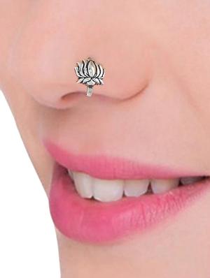 silver metal nose pin - 15322409 - Standard Image - 2