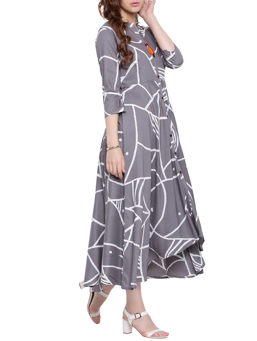 flared abstract print kurta - 15323095 - Zoom Image - 2